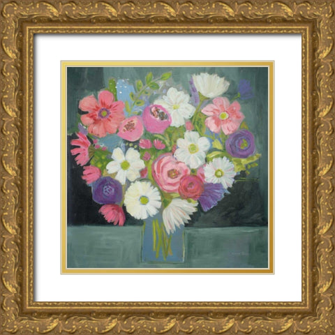 Special Bouquet Gold Ornate Wood Framed Art Print with Double Matting by Zaman, Farida