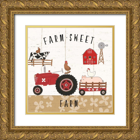 Country Roads V Gold Ornate Wood Framed Art Print with Double Matting by Marshall, Laura