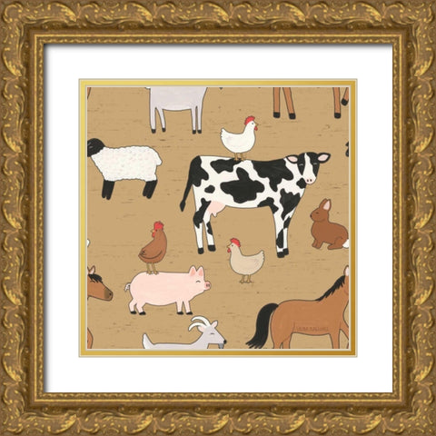 Country Roads Step 01C Gold Ornate Wood Framed Art Print with Double Matting by Marshall, Laura