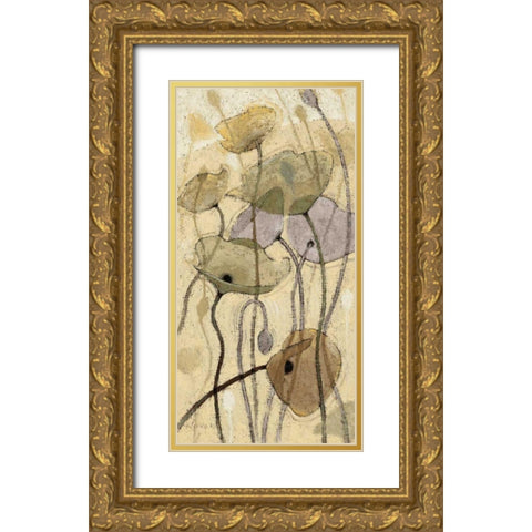 Fluidity I Gold Ornate Wood Framed Art Print with Double Matting by Novak, Shirley