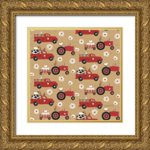 Country Roads Step 02B Gold Ornate Wood Framed Art Print with Double Matting by Marshall, Laura