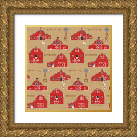 Country Roads Step 03B Gold Ornate Wood Framed Art Print with Double Matting by Marshall, Laura