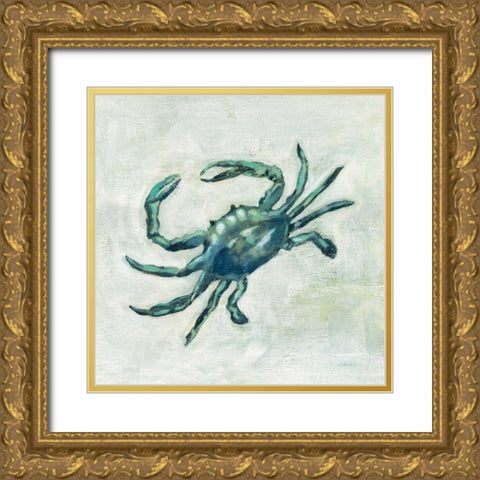 Indigo Sea Life II Gold Ornate Wood Framed Art Print with Double Matting by Vassileva, Silvia