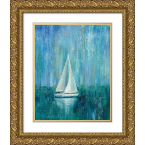 Sailboat Simplicity I Gold Ornate Wood Framed Art Print with Double Matting by Vassileva, Silvia