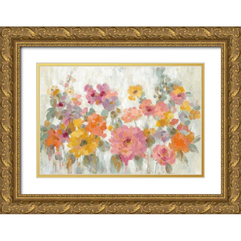 Garden Fun Gold Ornate Wood Framed Art Print with Double Matting by Vassileva, Silvia