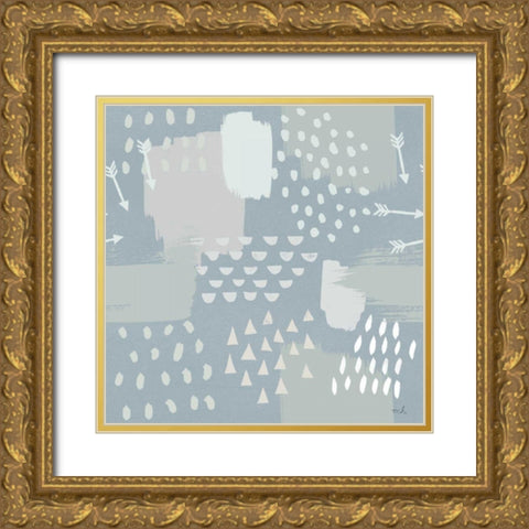 Calm World Map Pattern XI Gold Ornate Wood Framed Art Print with Double Matting by Hershey, Moira