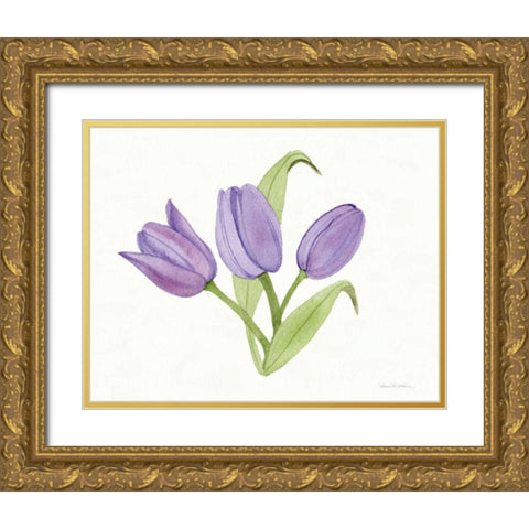 Easter Blessing Flowers II Gold Ornate Wood Framed Art Print with Double Matting by McKenna, Kathleen Parr