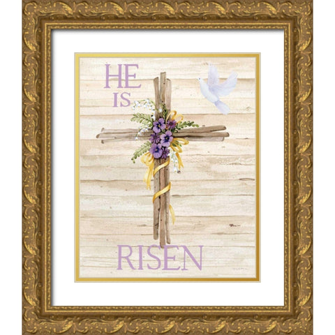 Easter Blessing Saying III with Cross v2 Gold Ornate Wood Framed Art Print with Double Matting by McKenna, Kathleen Parr