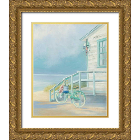Morning Ride to the Beach Gold Ornate Wood Framed Art Print with Double Matting by Purinton, Julia