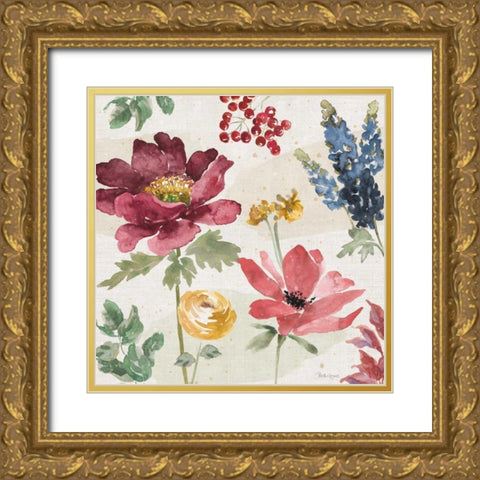 Watercolor Fall II Gold Ornate Wood Framed Art Print with Double Matting by Grove, Beth