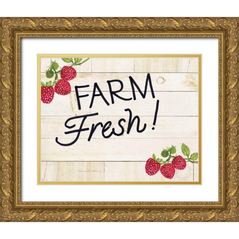 Life on the Farm Sign I v2 Gold Ornate Wood Framed Art Print with Double Matting by McKenna, Kathleen Parr