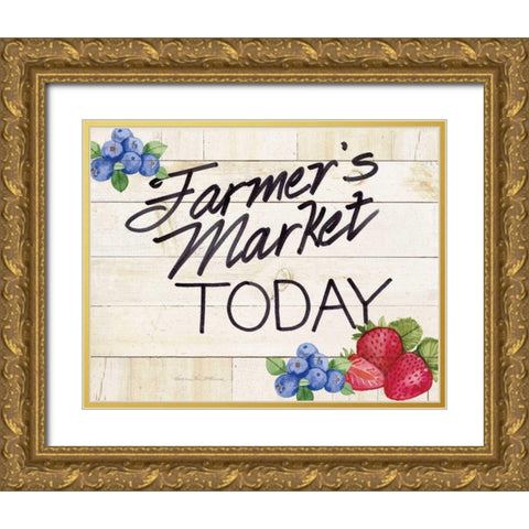 Life on the Farm Sign II v2 Gold Ornate Wood Framed Art Print with Double Matting by McKenna, Kathleen Parr