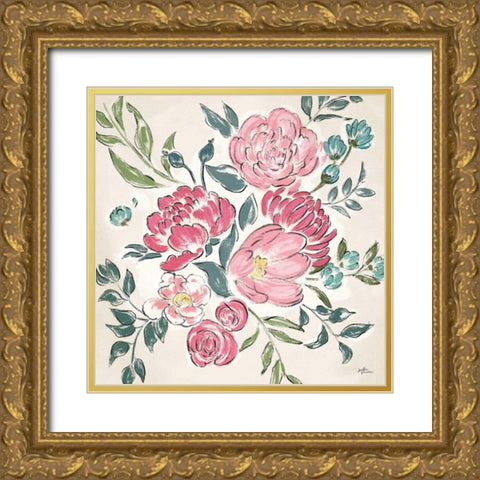 Live in Bloom II - No Words Gold Ornate Wood Framed Art Print with Double Matting by Penner, Janelle