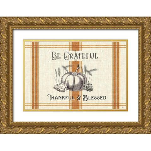 Autumn Farmhouse I Gold Ornate Wood Framed Art Print with Double Matting by Pela Studio