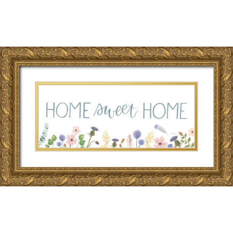 Spring Sentiments IV on White Gold Ornate Wood Framed Art Print with Double Matting by Jackson, Jenaya