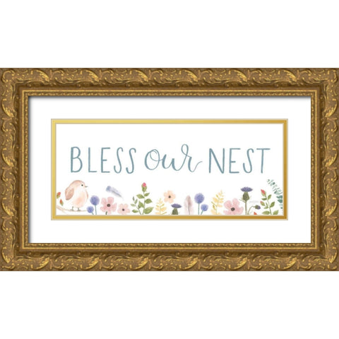 Sprint Sentiments V on White Gold Ornate Wood Framed Art Print with Double Matting by Jackson, Jenaya