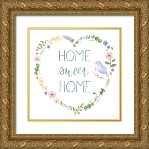 Spring Sentiments VIII on White Gold Ornate Wood Framed Art Print with Double Matting by Jackson, Jenaya