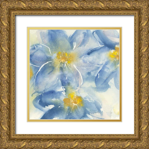 Tinted Clematis I Gold Ornate Wood Framed Art Print with Double Matting by Paschke, Chris
