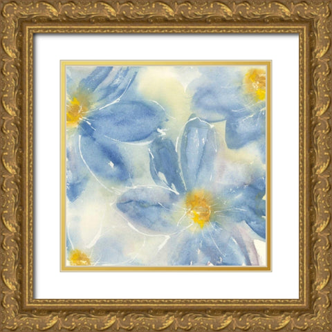 Tinted Clematis II Gold Ornate Wood Framed Art Print with Double Matting by Paschke, Chris