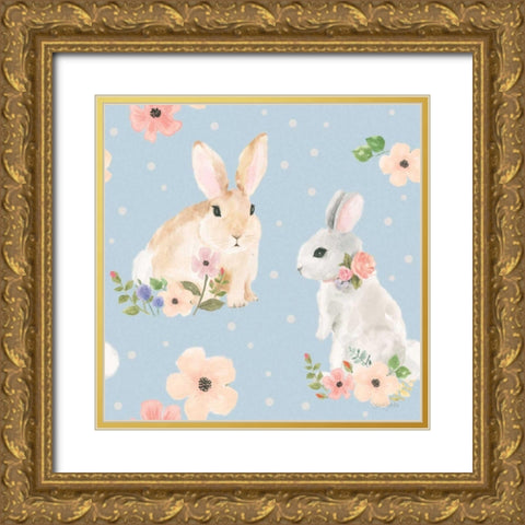 Spring Sentiments Pattern IIIA Gold Ornate Wood Framed Art Print with Double Matting by Jackson, Jenaya