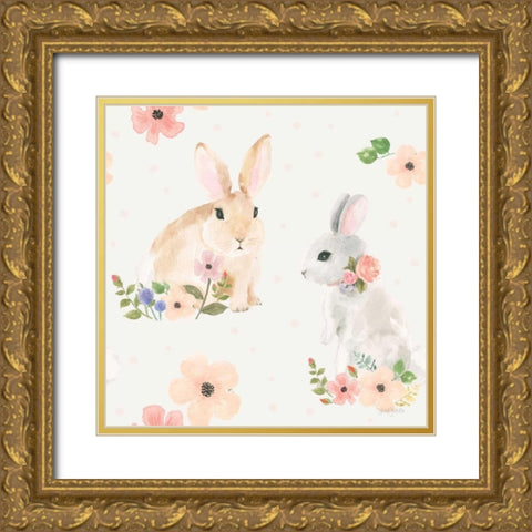 Spring Sentiments Pattern IIIB Gold Ornate Wood Framed Art Print with Double Matting by Jackson, Jenaya