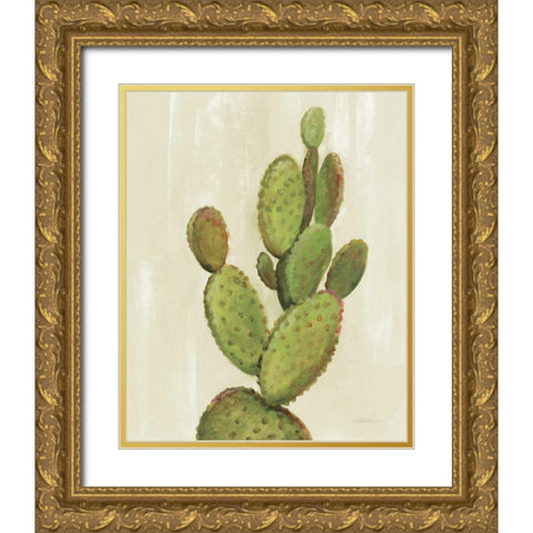 Front Yard Cactus I Gold Ornate Wood Framed Art Print with Double Matting by Vassileva, Silvia