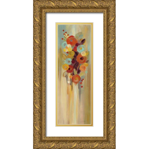Tall Autumn Flowers II Gold Ornate Wood Framed Art Print with Double Matting by Vassileva, Silvia