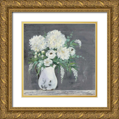 Late Summer Bouquet I Gold Ornate Wood Framed Art Print with Double Matting by Purinton, Julia