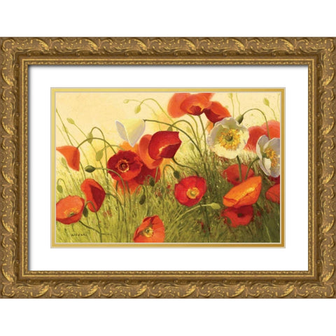 Havin a Heat Wave - Wag Gold Ornate Wood Framed Art Print with Double Matting by Novak, Shirley