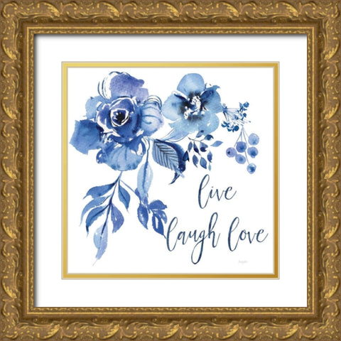 Delft Delight III Live Gold Ornate Wood Framed Art Print with Double Matting by Rice, Kristy
