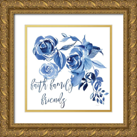 Delft Delight IV Faith Gold Ornate Wood Framed Art Print with Double Matting by Rice, Kristy