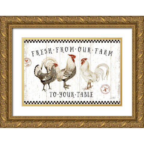Free Range Fresh I Gold Ornate Wood Framed Art Print with Double Matting by Pertiet, Katie