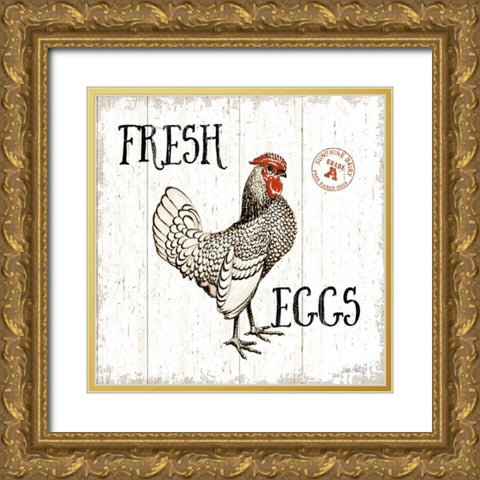Free Range Fresh IV Gold Ornate Wood Framed Art Print with Double Matting by Pertiet, Katie