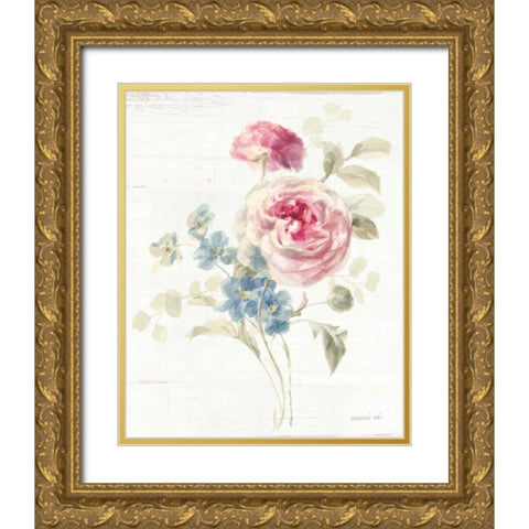 Cottage Garden II Gold Ornate Wood Framed Art Print with Double Matting by Nai, Danhui