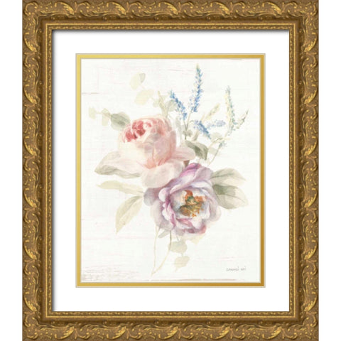 Cottage Garden V Gold Ornate Wood Framed Art Print with Double Matting by Nai, Danhui