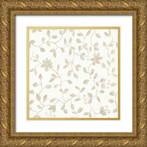 Cottage Garden Pattern VIB Gold Ornate Wood Framed Art Print with Double Matting by Nai, Danhui