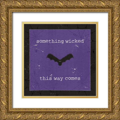 Spooky Cuties IV Purple Gold Ornate Wood Framed Art Print with Double Matting by Pela Studio