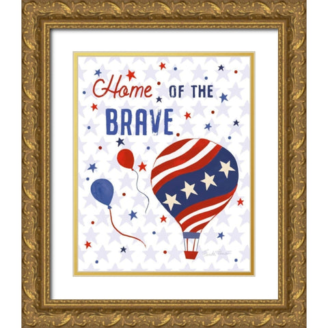 America The Beautiful V Gold Ornate Wood Framed Art Print with Double Matting by Zaman, Farida