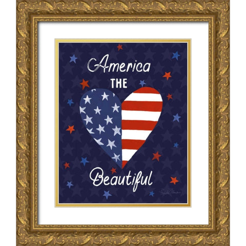 America The Beautiful VI Gold Ornate Wood Framed Art Print with Double Matting by Zaman, Farida