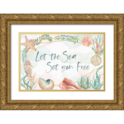 Watercolor Coast I Gold Ornate Wood Framed Art Print with Double Matting by Grove, Beth