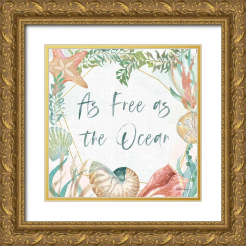 Watercolor Coast II Gold Ornate Wood Framed Art Print with Double Matting by Grove, Beth