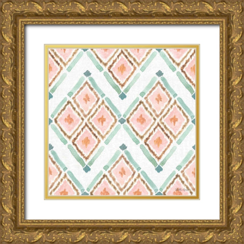 Watercolor Coast Pattern VA Gold Ornate Wood Framed Art Print with Double Matting by Grove, Beth