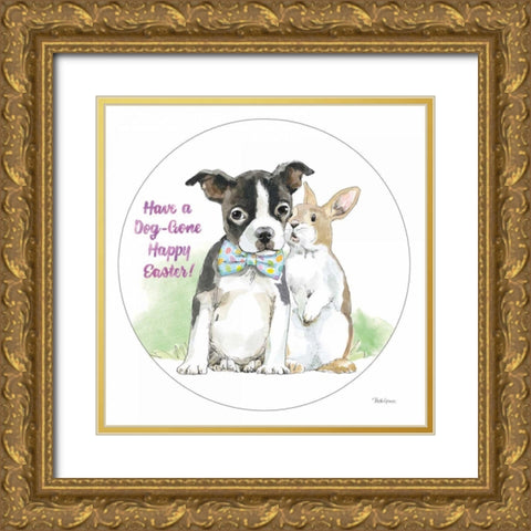 Easter Pups VIII Gold Ornate Wood Framed Art Print with Double Matting by Grove, Beth