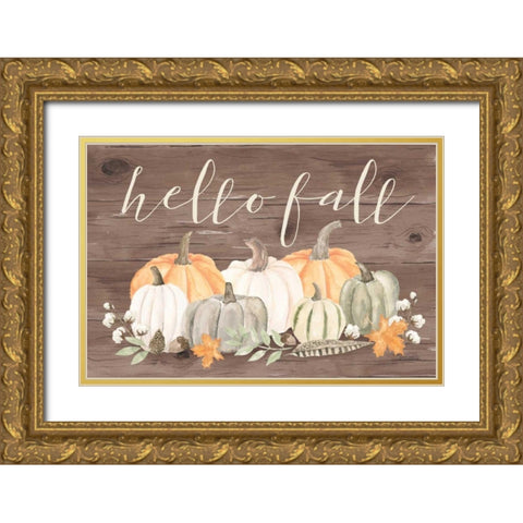Autumn Offering III Dark Gold Ornate Wood Framed Art Print with Double Matting by Jackson, Jenaya