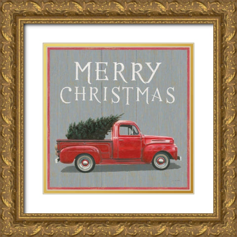 Christmas Affinity XI Merry Christmas Gold Ornate Wood Framed Art Print with Double Matting by Wiens, James