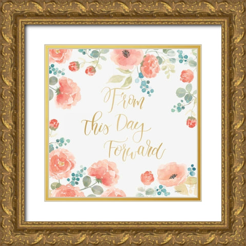 Blooming Delight IV White Gold Ornate Wood Framed Art Print with Double Matting by Jackson, Jenaya