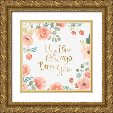 Blooming Delight V White Gold Ornate Wood Framed Art Print with Double Matting by Jackson, Jenaya