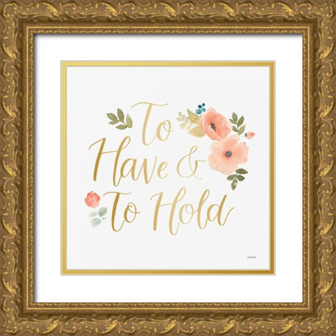 Blooming Delight VII White Gold Ornate Wood Framed Art Print with Double Matting by Jackson, Jenaya