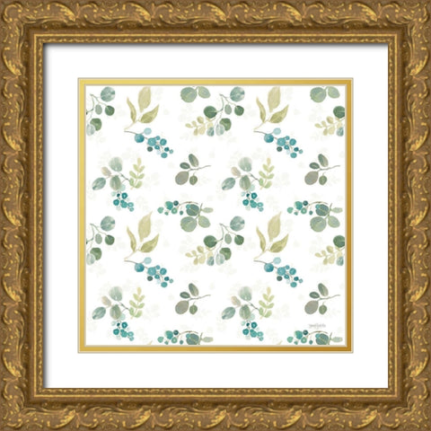 Blooming Delight Pattern IIIA Gold Ornate Wood Framed Art Print with Double Matting by Jackson, Jenaya