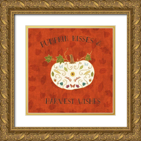 Autumn Otomi III Gold Ornate Wood Framed Art Print with Double Matting by Charron, Veronique